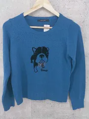 ◇ MAYSON GREY メイソングレイ プリント 装飾 長袖 ニット セーター 2 ブルー * 1002799301152 【中古】 【1002799301152】