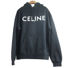 CELINE セリーヌ ロゴ スウェットプルオーバーパーカー パーカー ブラック 2Y321052H L メンズ 中古