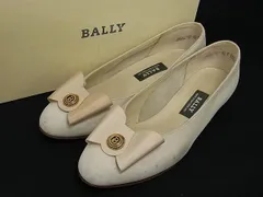 BALLY バリー スエード リボン パンプス 表記サイズ 4 1/2 (約22.0㎝) シューズ 靴 レディース ホワイト系 DJ7926