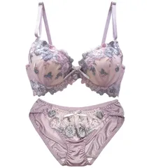 Chica Hurra ストロベリー D75 レディース ブラジャー ブラ ショーツ 上下 セット ブラショーツセット ブラジャーショーツセット 女性 下着 3/4 カップ 花柄 刺繍 レース 大人 可愛い 国内正規品 下着メーカ [ストロベリー] [D75]