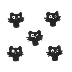 クロネコ ワッペン 5枚セット 黒猫 黒ネコ アップリケ アイロンワッペン ワッペン アイロン キッズ 子供 向け ロゴ かわいい おしゃれ ズボン 膝 男の子 女の子 キャラクター アイロン接着 刺繍 補修 DIY 幼稚園 保育園 ギフト 刺繍パッチ