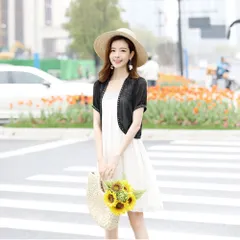 ☆ ブラック×半袖 ☆ M ☆ ボレロ 結婚式 パーティー ボレロ フォーマル カーディガン ジャケット 上着 羽織 ショートカーディガン ショート丈 レディース 春 夏 結婚式 パーティー ドレス ワンピース ノーカラー 袖あり 透け感 シアー