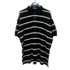 GM709 POLO RALPH LAUREN ポロ ラルフ ローレン 半袖 ニット トップス プルオーバー ハーフボタン ブラック 総柄 メンズ L