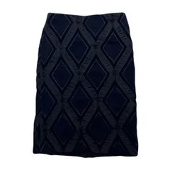 ISSEY MIYAKE ☆ オールド イッセイミヤケ ダーク ネイビー デザイン スカート 膝下 2 モード エレガント フォーマル 希少 古着■JS1459のサムネイル