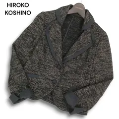 HIROKO BIS ヒロコビス ヒロココシノ 秋冬 ラメ♪ ウール ツイード ジャケット ブレザー Sz.9　レディース 黒