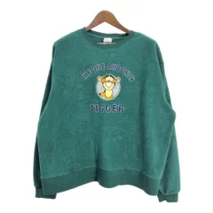 Disney ディズニー くまのプーさん ティガー フリース スウェット 大きいサイズ グリーン (メンズ XXL) 中古 古着 S9380