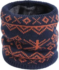 LivKids 裏ボア ネックウォーマー キッズ ジュニア 男の子 女の子 防寒 スポーツ スヌード 男女兼用(ブルー,  高さ20.5cm、幅24cm)