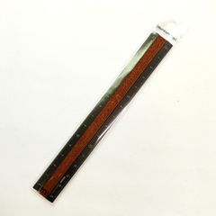 ミドリ 定規 アルミ&ウッド 15cm グレー 42304-006