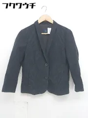 ◇　◎ GAP ギャップ シングル 2B　ストライプ 長袖 テーラードジャケット サイズ40 ブラック　グレー レディース  【1107220009277】のサムネイル