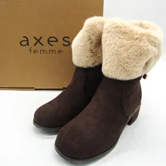 アクシーズファム リボンファースエードブーツ 未使用 TL623X05K0  シューズ 靴 キッズ 女の子用 Mサイズ ブラウン axes femme 【中古】