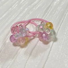 カラフル ビーズボール ベビー キッズ ヘアゴム