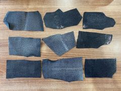 ハンドメイド★スティングレイ レザークラフト エイ革 ガルーシャ 天然皮革 130g 黒