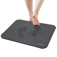 珪藻土入り やわらか バスマット 【瞬間吸水 快適サラサラ】日本メーカーが開発 柔らかい ソフト お風呂マット 珪藻土マット MOEM 小さめ(幅30×奥行40cm, グレー)
