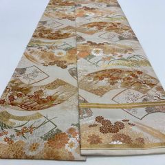 丸帯 アンティーク ヴィンテージ 全通 金帯 366cm 花嫁衣装 貸衣装 中古 リサイクル 結婚式 婚礼 着付け 舞台 きもの 着物 4131