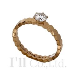 CHAUMET　ショーメ　ビー　ドゥ　ショーメ　ソリテール　リング　J4NC00　750PG　1Pダイヤモンド約0.3ct　＃50　指輪　Au750　K18PG　18金　ピンクゴールド　1石　10号　ビー　マイ　ラブ　ハニカム【75284】