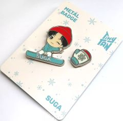 [중고] 배지 핀스 슈가(BTS/방탄소년단) 메탈 배지 [TinyTAN Holiday 2021]