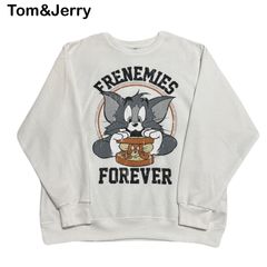 Tom&Jerry トムとジェリー ワーナーブラザーズ キャラクター ダメージ加工 オーバーサイズ メンズ レディース トレーナー スウェット Mサイズ