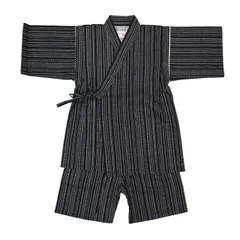 甚平 男の子 子供 キッズ しじら織り 綿100% 日本製生地使用 上下セット ストライプ柄