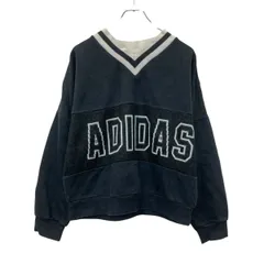 adidas ロゴスウェット トレーナー ブラック ホワイト アディダス プルオーバー ビッグロゴ ロゴニット 古着卸 アメリカ仕入 a709-6247