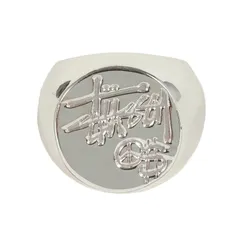 美品 STUSSY ステューシー サイズ:S/M(15号) ストックロゴ シグネットリング シルバー 指輪 ストリート ブランド アクセサリー【メンズ】のサムネイル