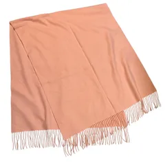 Z1518LANVIN en Bleu ランバンオンブルー カシミヤ ウール ピンク ストール ショール ひざ掛け レディース