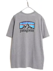 【お得なクーポン配布中!】 19年製 パタゴニア 両面 プリント 半袖 Tシャツ メンズ L / Patagonia アウトドア グラフィック イラスト バックプリント クルーネック 灰