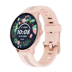 HUAKUA スマートウォッチ レディース iPhone アンドロイド対応 通話機能付き 通話音声調整可 一発消音 Smart Watch 1.39インチ大画面 丸型 腕時計 歩数計 着信通知 天気予報 IP68防水 長持ちバッテリー 長座注意 スマート探