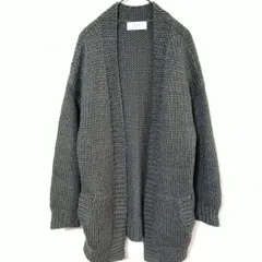 スローブイエナ　ニットカーディガン　レディースM相当　カーキ色　ウール　アクリル　厚手生地