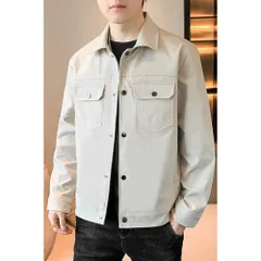 ☆ ベージュ ☆ XL ☆ カジュアルジャケット アウター ジャケット メンズ 秋 ブルゾン カジュアルジャケット 春服 秋服 ビジネス 通勤 カジュアル ビジネスカジュアル おしゃれ シンプル 無地 オシャレ スナップボタン 20代 30代 40代 50代