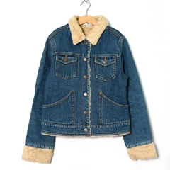 ギャップ デニムジャケット 裏ボア アウター キッズ 女の子用 150サイズ ブルー GAP 【中古】