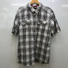 THE NORTH FACE/ザノースフェイス チェックシャツ 半袖 シャツ ボタンダウン オーバーサイズ ビッグサイズ フィリピン製 メンズ XL/TG ホワイト/ブラック