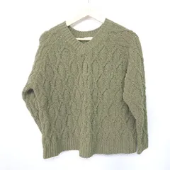 ◇ ITEMS URBAN RESEARCH アーバンリサーチ Vネック カジュアル 長袖 ニット セーター サイズFree カーキ レディース E  【1407020045261】