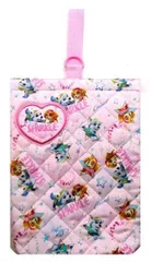 130553 キャラクター シューズバッグ パウパトロール ( PawPatrol ) （ ピンク系 ) めくれるお名前ワッペン付き シューズケース 上履き入れ 子供 入園 入学 上履き入れ 上靴入れ 子供用シューズ入れ シューズバック 男の子 女の子