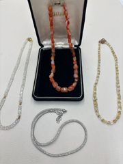 N 値下げ中【中古】190 ストーンネックレス 4点セットまとめ売り 石付 お得 おしゃれ