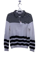 Jack Bunny(ジャックバニー) 長袖ポロシャツ 白ネイビー レディース 2 263-8270930 ゴルフ用品 2503-0249 中古