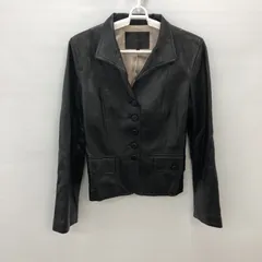 【UNTITLED】アンタイトル　フェイクレザージャケット　長袖　黒系　ブラック　サイズ2　レディース