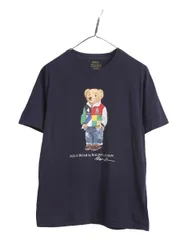 【お得なクーポン配布中!】 ポロベアー ポロ ラルフローレン プリント 半袖 Tシャツ キッズ XL メンズ M 程 古着 キャラクター 半袖Tシャツ シングルステッチ ネイビー