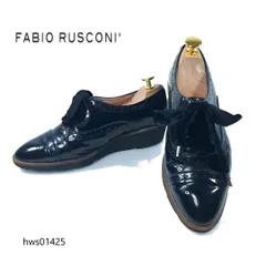 FABIO RUSCONI ストレートチップ エナメル 厚底 ビブラムソール ファビオルスコーニ レースアップ ベロアシューレース レディース hws01425
