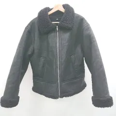 ◇ ⊇ GU ジーユー 裏ボア フェイクレザー 長袖 ブルゾン サイズ3XL ブラック レディース E  【1506130003564】