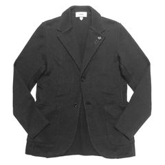 LARDINI ラルディーニ ジャケット メンズ / シングル ノッチドラペル リネン コットン 2B ニットジャケット ブラック / イタリア ビジネス カジュアル ALJM56005