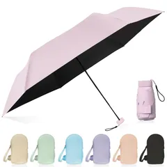 【在庫処分】Fiorifiore 日傘 折りたたみ傘 UVカット100% UPF50+ 紫外線遮蔽 完全遮光 90cm大傘径 遮熱 熱中症対策 耐風撥水 折り畳み傘 ６本骨 丈夫 携帯便利 男女兼用 収納用の携帯ポーチ付き おしゃれ 晴雨兼用 軽量 折り畳み