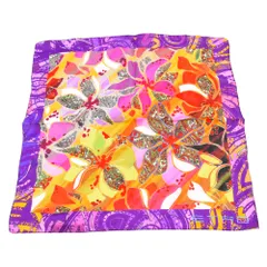 ETRO (エトロ) 総柄デザイン シルク スカーフ ハンカチ パープルのサムネイル