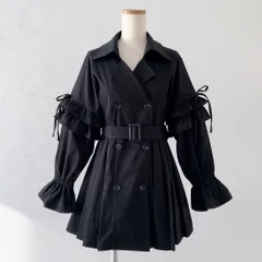 夢展望公式 [新品未使用] バックプリーツショートトレンチコート [ブラック] 他カラー別ページ有  コート トレンチコート 535484-02