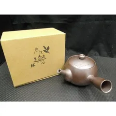 未使用　萬古焼　置物　急須　土瓶　手作り陶器 楽天市場】【取寄品】 萬古焼 未来形急須 2号 平網 ＜青＞横手