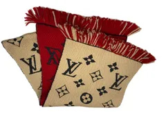 ♪0178 LV Louis Vuitton ルイヴィトン マフラー M73886 エシャルプロゴマニア デュオ 中古