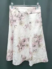 ◇ ⊂　Φ MISCH MASCH ミッシュマッシュ 花柄 膝下丈 フレア スカート サイズ36 ピンク レディース P  【1409250049637】