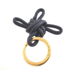 美品 ボッテガヴェネタ ノットチャーム レザー メタル ネイビー 紺 キーホルダー 1233 BOTTEGA VENETA