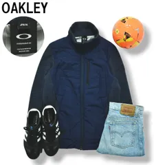 オークリー OAKLEY スカルコレクション 中綿 キルティング ジャケット ジップアップ ニット セーター 切替 M ネイビー ゴルフ スポーツ ウェア ジャンパー メンズ
