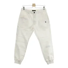 サイズ：M ROUGH&SWELL ラフアンドスウェル  ストレッチパンツ ロゴ刺繍  ホワイト系 [240101426280] ゴルフウェア メンズ ストスト