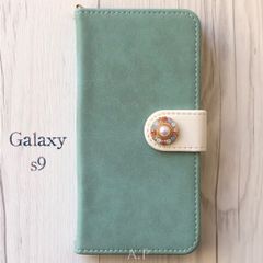 Galaxys9 ギャラクシーs9★スエード調 グリーン パール